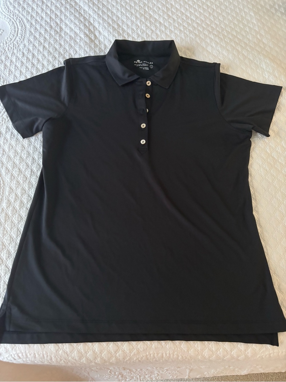 Peter Millar Black Short-Sleeve Polo Top NWOT Size L